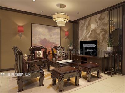 Thiết kế nội thất chung cư Hoàng Quốc Việt phong cách á đông