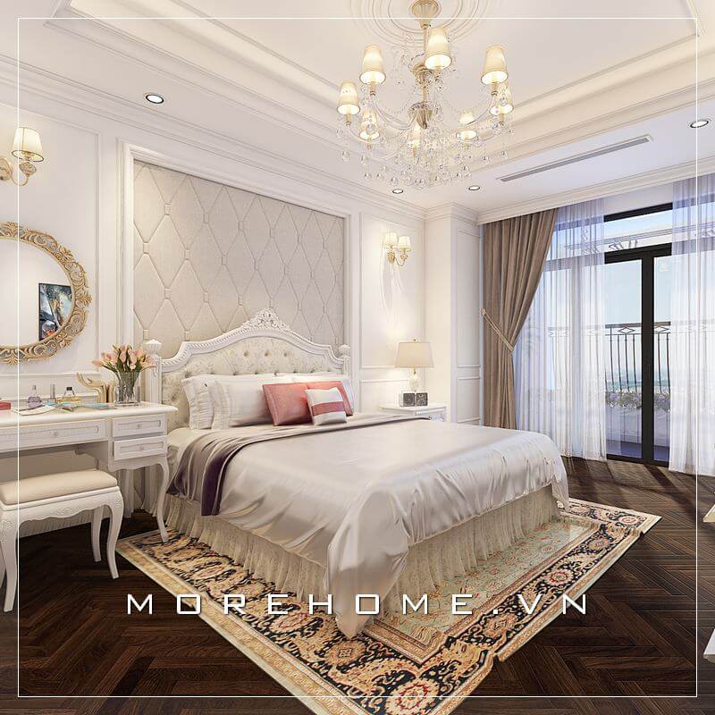 Giường ngủ chung cư tân cổ điển Giường ngủ chung cư tân cổ điển