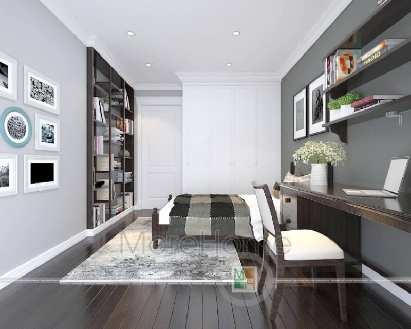 Thiết kế nội thất phòng ngủ con chung cư GoldMark City trẻ trung và năng động Mẫu thiết kế nội thất chung cư đẹp