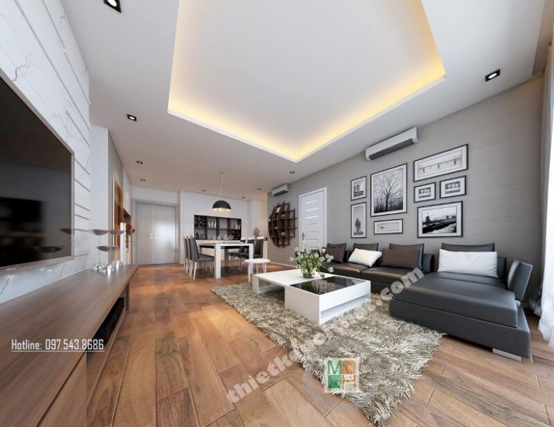 Trang trí nội thất phòng khách chung cư đẹp và ấn tượng hơn với những bộ sofa góc hiện đại Mẫu thiết kế nội thất chung cư đẹp