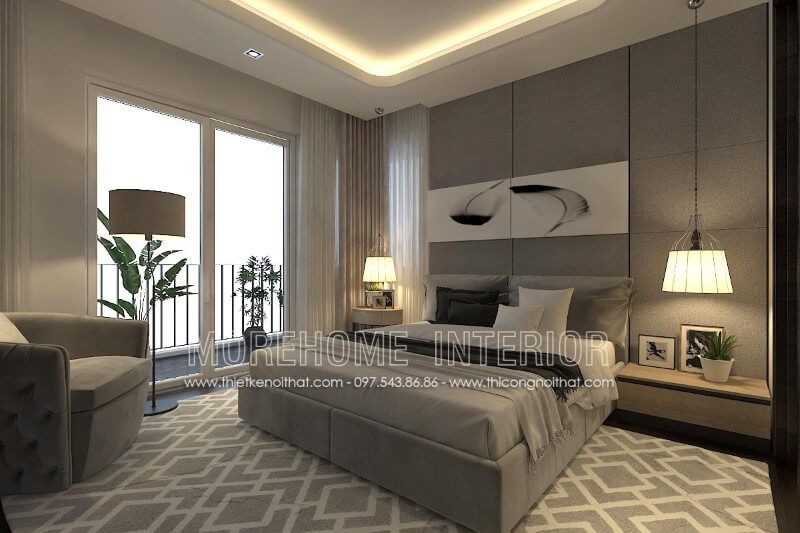 Nếu bạn là người yêu thích sự yên tĩnh, nhẹ nhàng, đừng nên bỏ qua mẫu giường ngủ bọc nỉ hiện đại màu xám này nhé