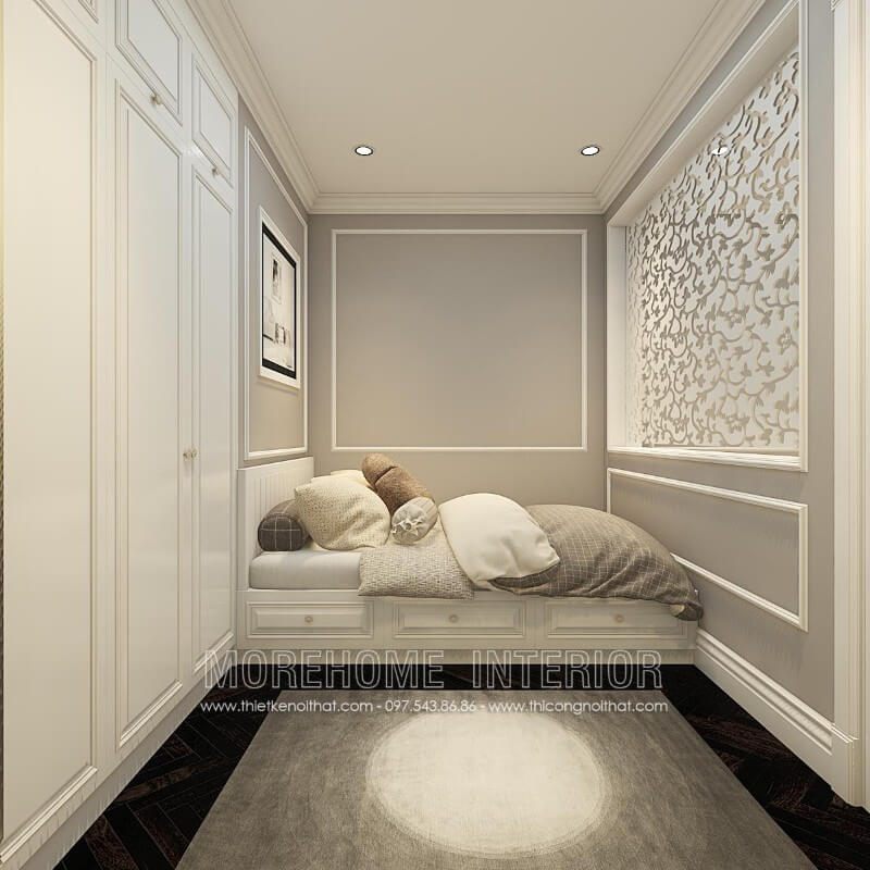 Mẫu thiết kế giường ngủ đơn phong cách hiện đại, tinh tế