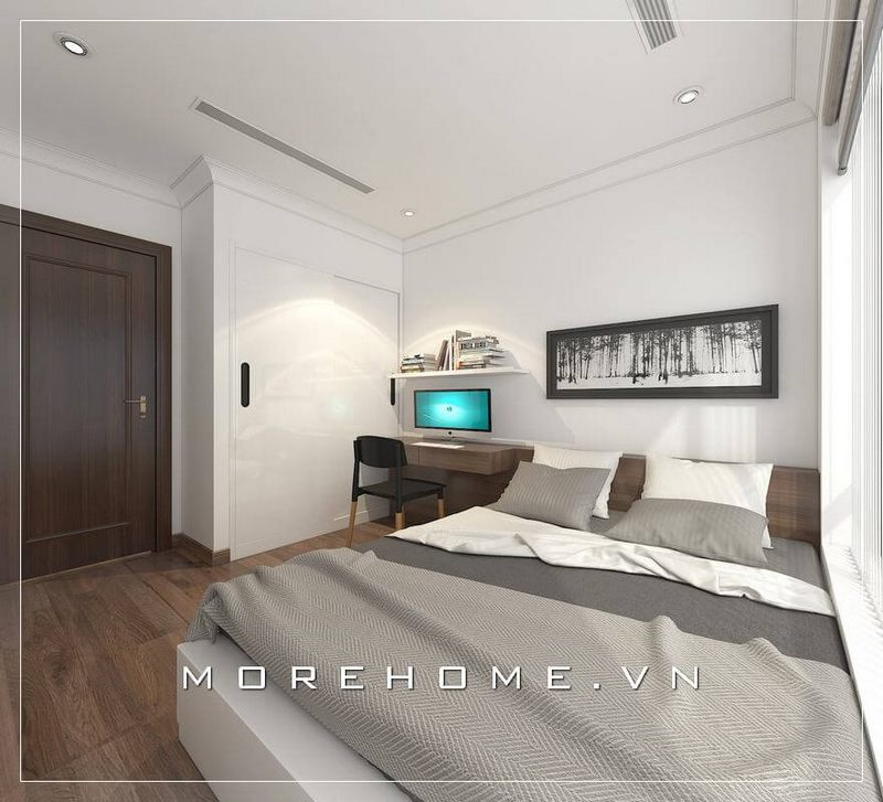 Thiết kế tủ quần áo cửa lùa hiện đại tại phòng ngủ chung cư